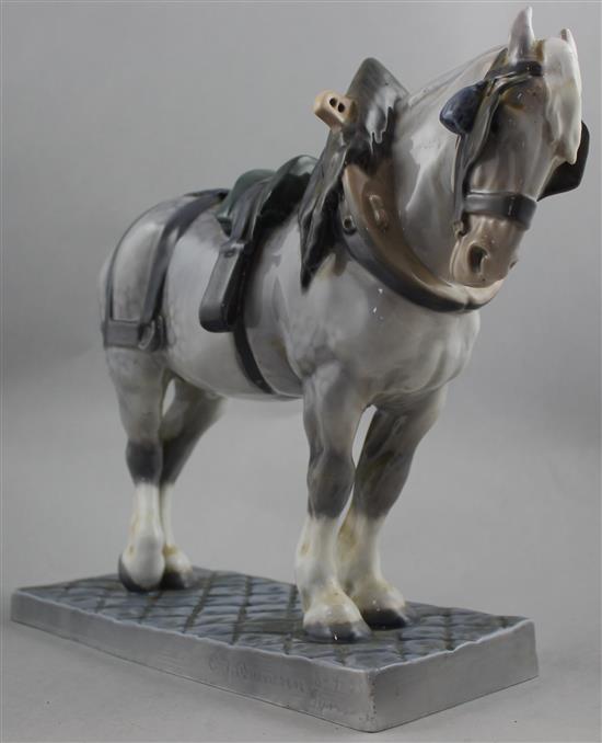 A Royal Copenhagen figure of a shire horse, modelled by E.F. Buenesen c.1995, 28.5cm